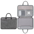 Baona Leather Fully Open Portable Waterproof Computer Bag, Size: 14 inches(Gray Black) - 14.1 inch by Baona | Online Shopping South Africa | PMC TechLife | Buy Now Pay Later Mobicred