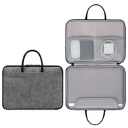 Baona Leather Fully Open Portable Water-resistant Computer Bag, Size: 15/15.6/16 inches(Gray Black)
