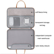 Baona Leather Fully Open Portable Water-resistant Computer Bag, Size: 15/15.6/16 inches(Gray Brown)