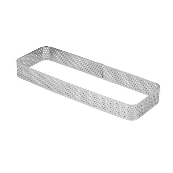 BN1006 Stainless Steel Mousse Circle Thickened Perforated Cake Mold DIY Baking Tools, Specification: Rectangle 4.7 inches