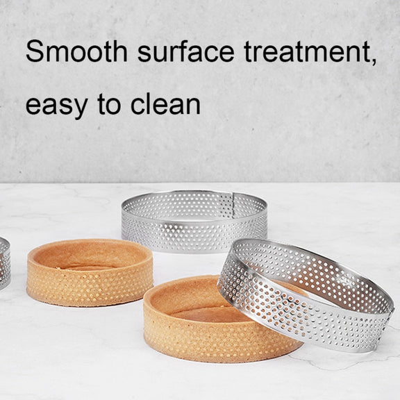 BN1006 Stainless Steel Mousse Circle Thickened Perforated Cake Mold DIY Baking Tools, Specification: Rectangle 4.7 inches