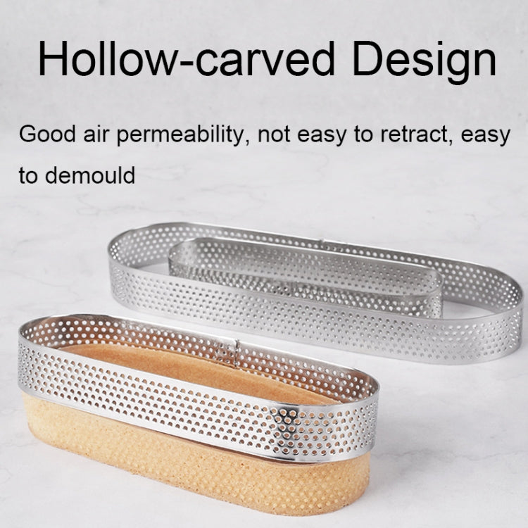 BN1006 Stainless Steel Mousse Circle Thickened Perforated Cake Mold DIY Baking Tools, Specification: Rectangle 4.7 inches