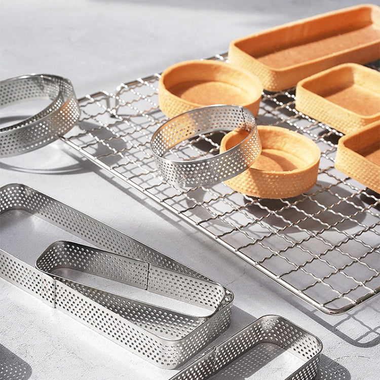 BN1006 Stainless Steel Mousse Circle Thickened Perforated Cake Mold DIY Baking Tools, Specification: Square 3.9 inches