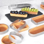 BN1006 Stainless Steel Mousse Circle Thickened Perforated Cake Mold DIY Baking Tools, Specification: Oval 4.7 inches