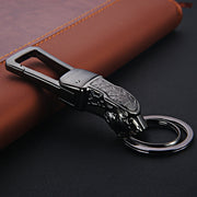HONEST Metal Car Keychain Leopard Head Key Chain Pendant(Basic Black Nickel)