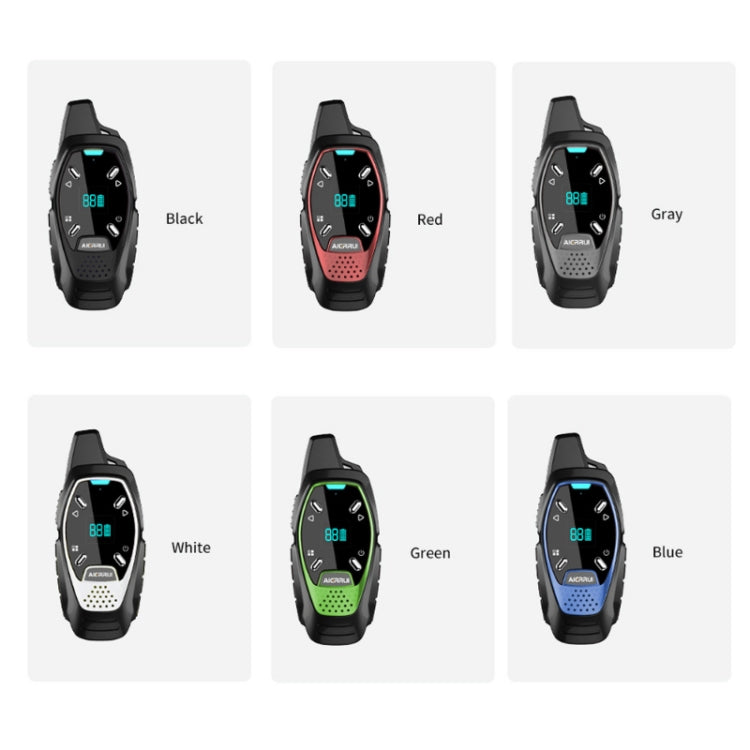 LED Display USB Charging Wireless Handheld Small Mini Walkie Talkie(Black)