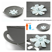 Silicone Flower Spill-proof Pot Lid Rotatable Pot Lid Kitchen Gadget, Size: 23cm Small Yellow