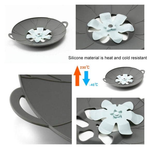 Silicone Flower Spill-proof Pot Lid Rotatable Pot Lid Kitchen Gadget, Size: 23cm Small Yellow