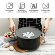 Silicone Flower Spill-proof Pot Lid Rotatable Pot Lid Kitchen Gadget, Size: 23cm Small Yellow