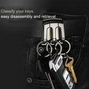HONEST 3-ring Car Keychain Waist-hanging Anti-loss Keychain For Men(Gray)