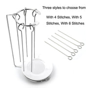 Stainless Steel Kebab Barbecue Hanging Rack Thick Skewers String Incense Stand With 4 Stitches