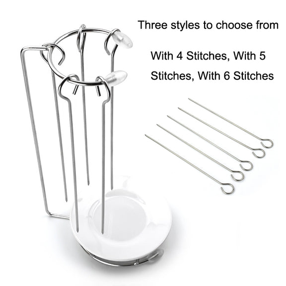 Stainless Steel Kebab Barbecue Hanging Rack Thick Skewers String Incense Stand With 4 Stitches