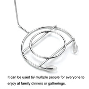 Stainless Steel Kebab Barbecue Hanging Rack Thick Skewers String Incense Stand With 4 Stitches