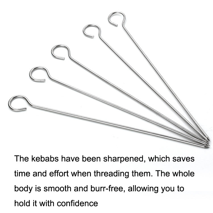 Stainless Steel Kebab Barbecue Hanging Rack Thick Skewers String Incense Stand With 4 Stitches
