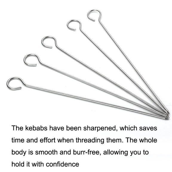 Stainless Steel Kebab Barbecue Hanging Rack Thick Skewers String Incense Stand With 4 Stitches