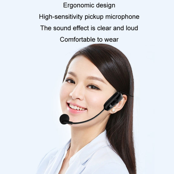 One For Two Outdoor Wireless Microphone Audio Headset Amplifier Loudspeaker(Black)