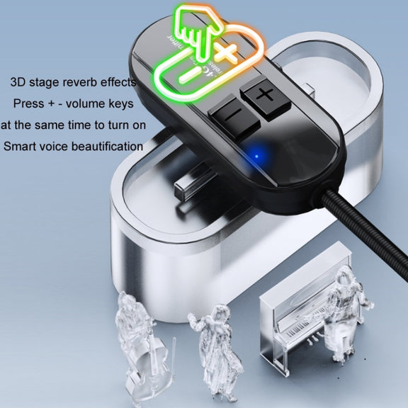 1 for 2 6.35mm Interface Wireless Head-Mounted Condenser Microphone Anti-Howling Loudspeaker