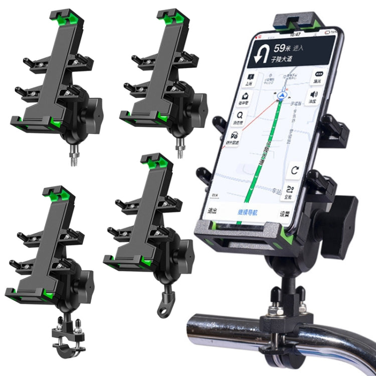 A02 Motorcycle Mobile Phone Navigation Bracket Car Riding Anti-shock Aluminum Alloy Rack(M8 Ball Header Installation Model)