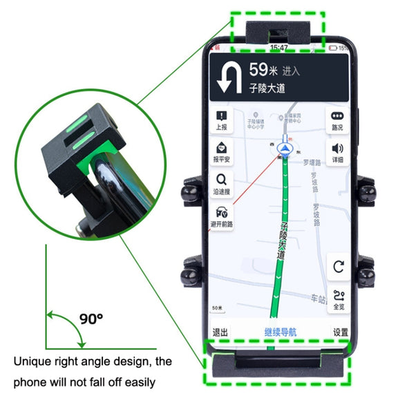 A02 Motorcycle Mobile Phone Navigation Bracket Car Riding Anti-shock Aluminum Alloy Rack(M8 Ball Header Installation Model)