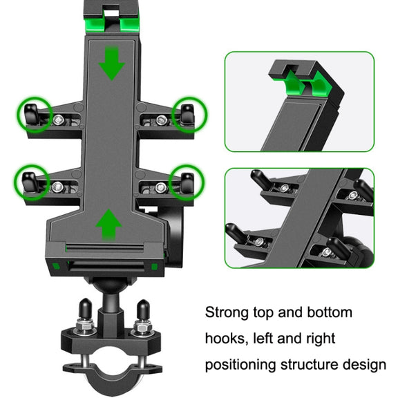 A02 Motorcycle Mobile Phone Navigation Bracket Car Riding Anti-shock Aluminum Alloy Rack(M8 Ball Header Installation Model)