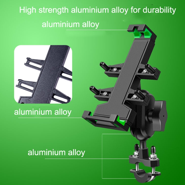 A02 Motorcycle Mobile Phone Navigation Bracket Car Riding Anti-shock Aluminum Alloy Rack(M8 Ball Header Installation Model)