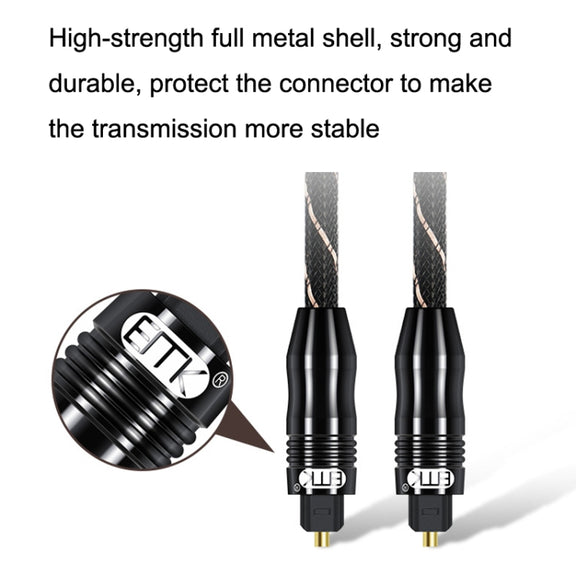 EMK QH/A6.0 Digital Optical Fiber Audio Cable Amplifier Audio Line, Length 3m(Black)