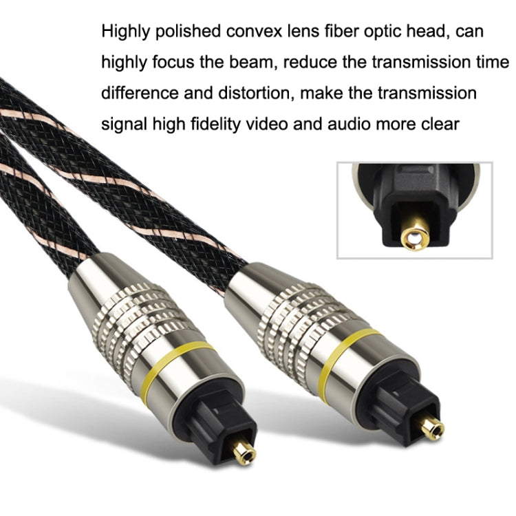 EMK HB/A6.0 SPDIF Interface Digital High-Definition Audio Optical Fiber Cable, Length: 10m(Black White Net)