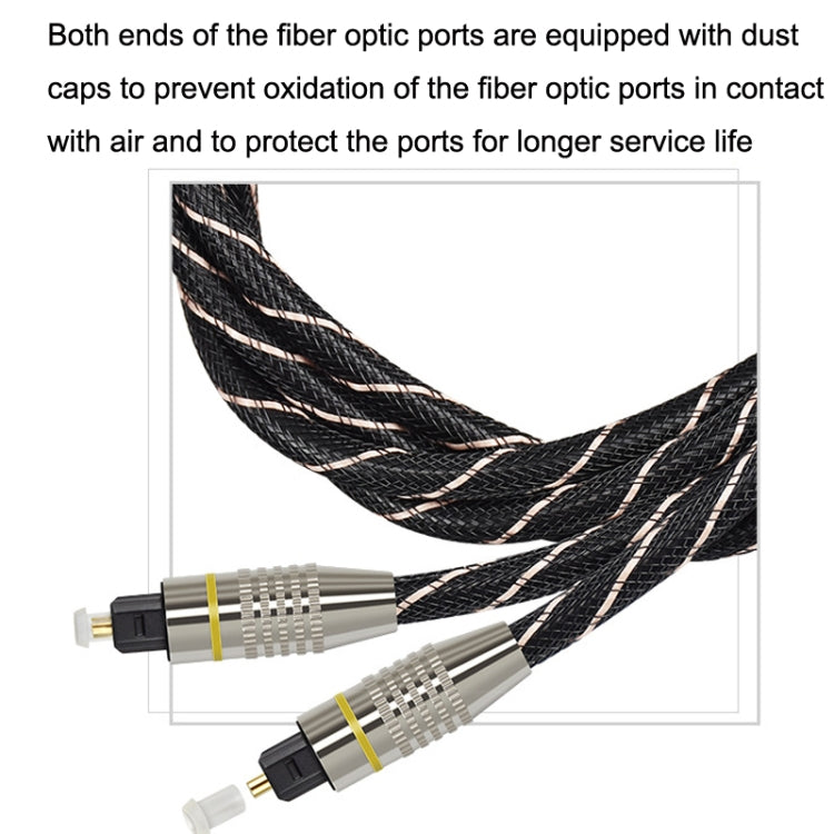 EMK HB/A6.0 SPDIF Interface Digital High-Definition Audio Optical Fiber Cable, Length: 10m(Black White Net)