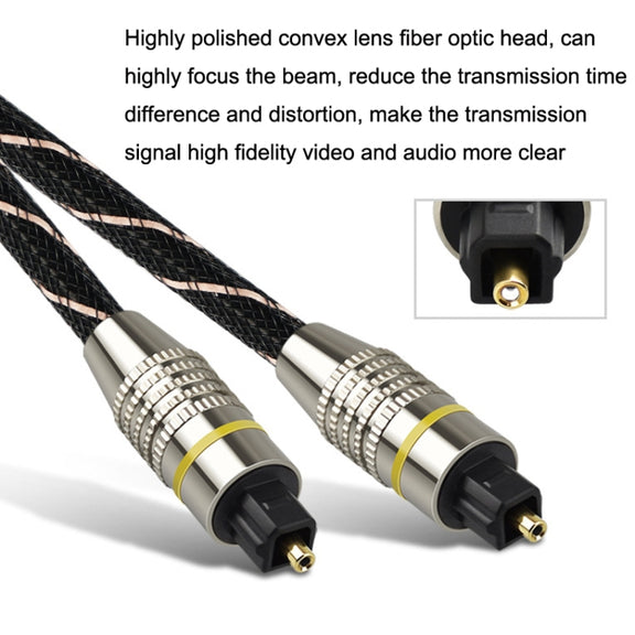 EMK HB/A6.0 SPDIF Interface Digital High-Definition Audio Optical Fiber Cable, Length: 15m(Black White Net)