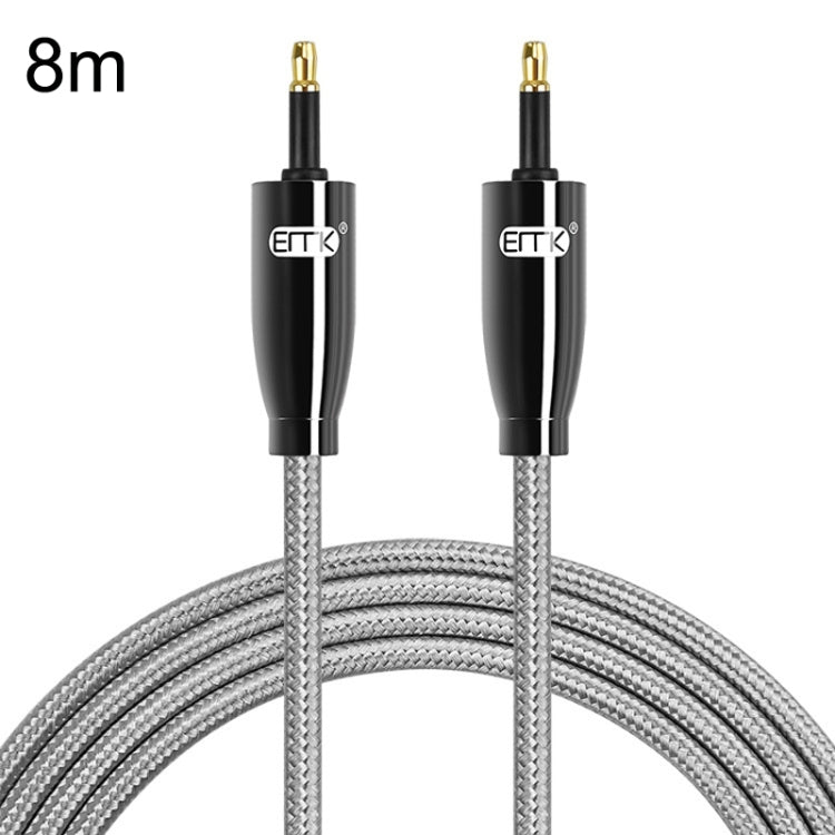 EMK QH4.0 Mini Toslink 3.5mm Interface SPDIF Audio Fiber Optical, Length: 8m(Black)