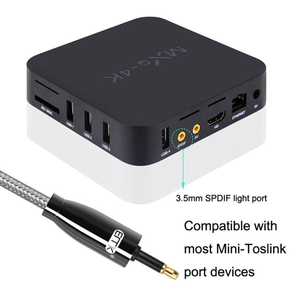 EMK QH4.0 Mini Toslink 3.5mm Interface SPDIF Audio Fiber Optical, Length: 15m(Black)