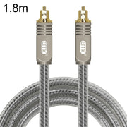 EMK YL/B Audio Digital Optical Fiber Cable Square To Square Audio Connection Cable, Length: 1.8m(Transparent Gray)