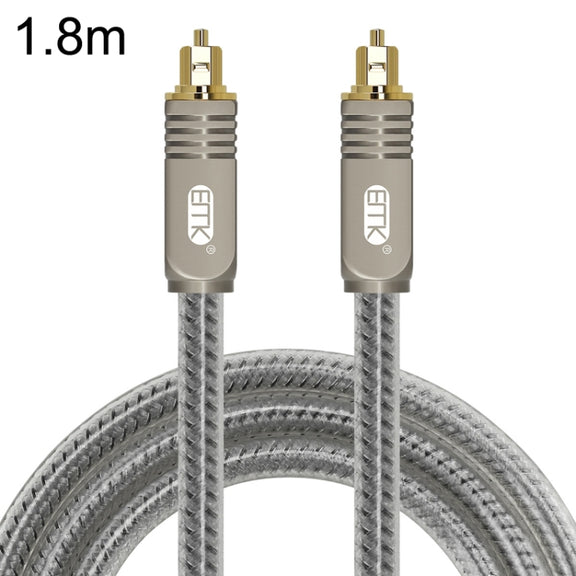 EMK YL/B Audio Digital Optical Fiber Cable Square To Square Audio Connection Cable, Length: 1.8m(Transparent Gray)