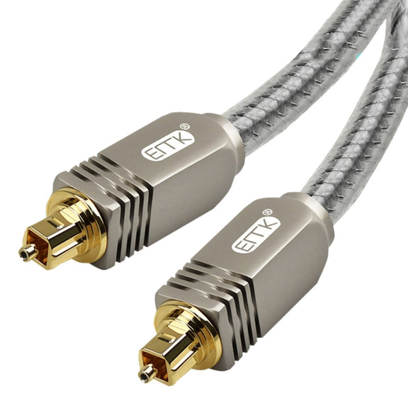 EMK YL/B Audio Digital Optical Fiber Cable Square To Square Audio Connection Cable, Length: 3m(Transparent Gray)