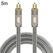 EMK YL/B Audio Digital Optical Fiber Cable Square To Square Audio Connection Cable, Length: 5m(Transparent Gray)