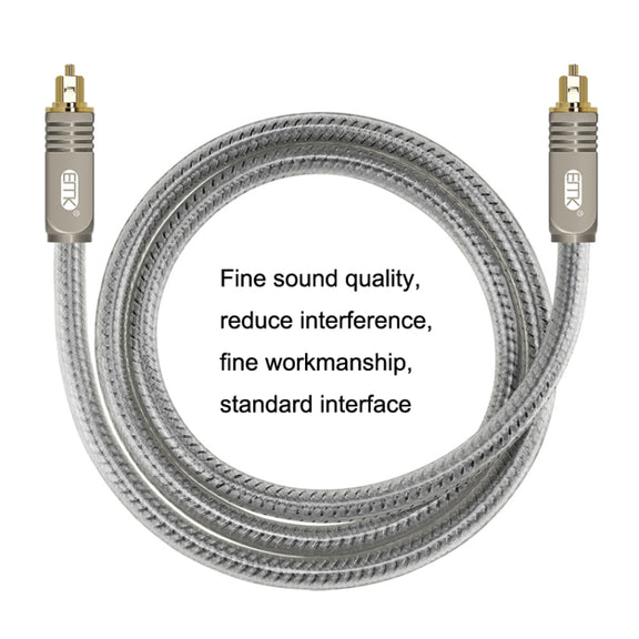 EMK YL/B Audio Digital Optical Fiber Cable Square To Square Audio Connection Cable, Length: 5m(Transparent Gray)