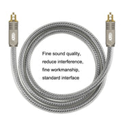 EMK YL/B Audio Digital Optical Fiber Cable Square To Square Audio Connection Cable, Length: 8m(Transparent Gray)