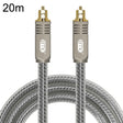 EMK YL/B Audio Digital Optical Fiber Cable Square To Square Audio Connection Cable, Length: 20m(Transparent Gray) - Audio Optical Cables by EMK | Online Shopping South Africa | PMC TechLife | Buy Now Pay Later Mobicred