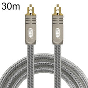 EMK YL/B Audio Digital Optical Fiber Cable Square To Square Audio Connection Cable, Length: 30m(Transparent Gray)