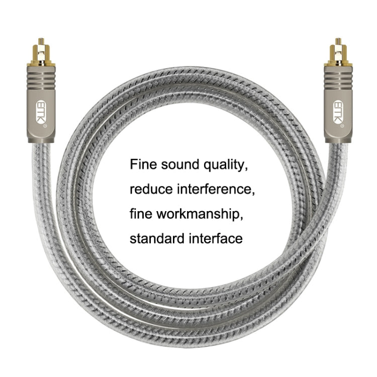 EMK YL/B Audio Digital Optical Fiber Cable Square To Square Audio Connection Cable, Length: 30m(Transparent Gray)