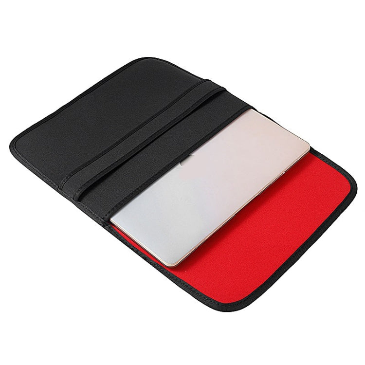 17 Inch Neoprene Laptop Lining Bag Horizontal Section Flap Clutch Bag(Black)