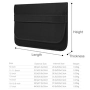17 Inch Neoprene Laptop Lining Bag Horizontal Section Flap Clutch Bag(Black)