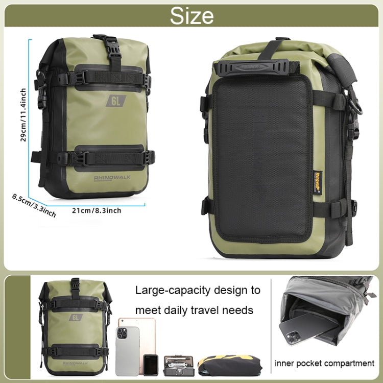 Rhinowalk MT2206 6L Water-resistant Motorcycle Bumper Bag Outdoor Riding Bag(Green)