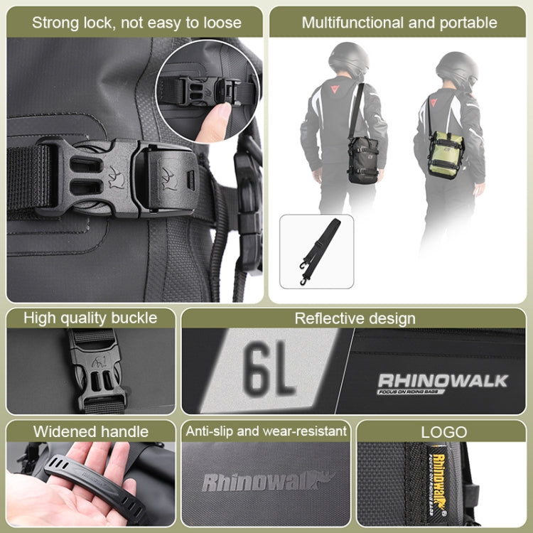 Rhinowalk MT2206 6L Water-resistant Motorcycle Bumper Bag Outdoor Riding Bag(Green)