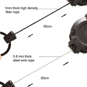 Backpack Carabiner Plastic Retractable Pull Badge Reel, Color: Black-Fiber Rope