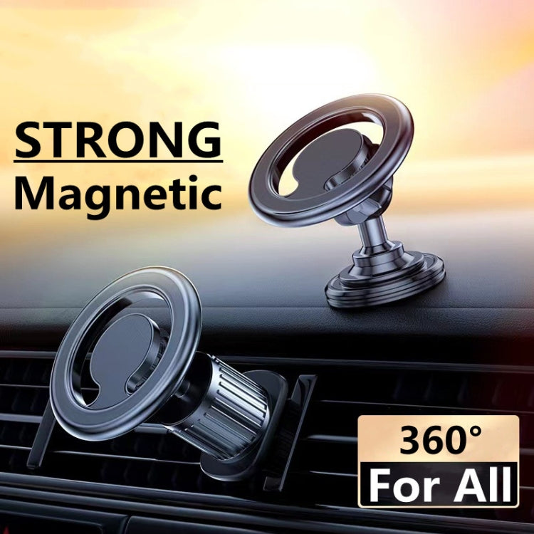 D19 Car Magnetic Mobile Phone Holder Rotatable Metal Navigation Bracket, Spec: Air Outlet (Silver)