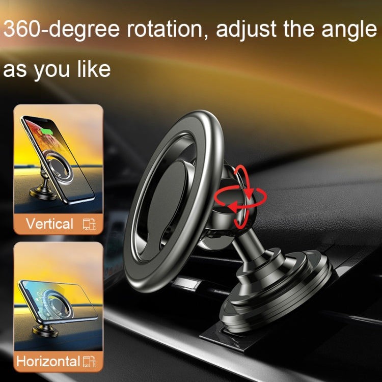 D19 Car Magnetic Mobile Phone Holder Rotatable Metal Navigation Bracket, Spec: Extended (Silver)