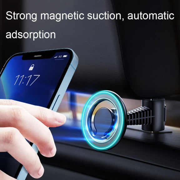 D19 Car Magnetic Mobile Phone Holder Rotatable Metal Navigation Bracket, Spec: Extended (Silver)