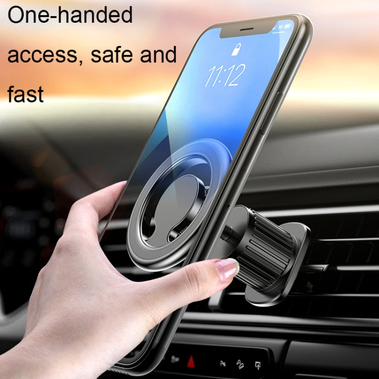 D19 Car Magnetic Mobile Phone Holder Rotatable Metal Navigation Bracket, Spec: Extended (Silver)