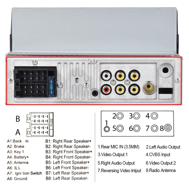A3061 7 Inches MP5 Bluetooth Player Universal Wired CarPlay Reversing Image Integrated, Style: Standard